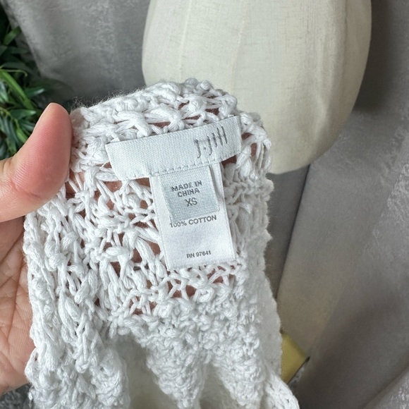 J.Jill Open Stitch Pullover Sweater with Side Button Detail in White Sz XS - Picture 8 of 11